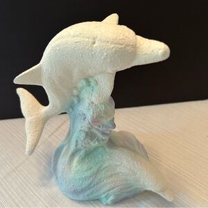 Elegant Cream Dolphin Sculpture